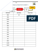 Percents To Decimals and Fractions 1