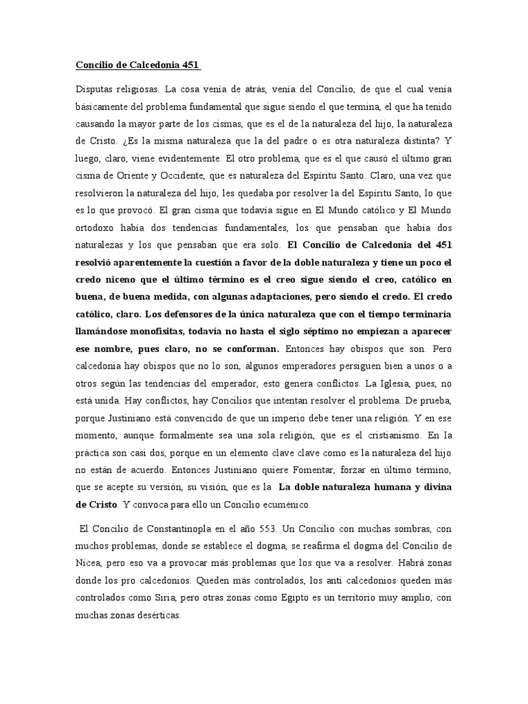 Concilio de Calcedonia PDF Consejo de Calcedonia Iglesia Católica