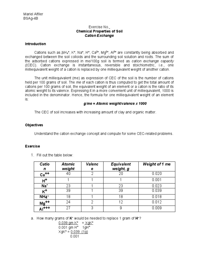 Understanding Cation Exchange Capacity Calculating CEC Values and