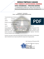 Surat Tugas Wakil Ketua I DPC PPBNI Tangerang
