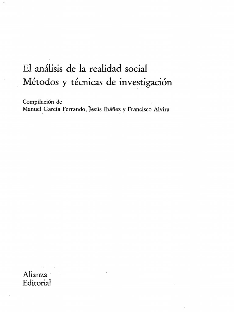 El Analisis de La Realidad Social Metodo | PDF | Science