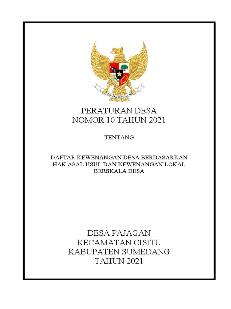 Perdes Kewenangan Desa | PDF