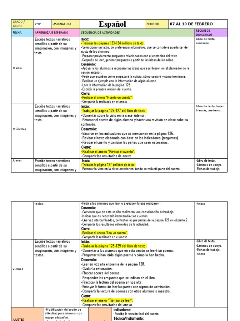 Semana 20 de Segundo Grado | PDF | Evaluación | Aprendizaje