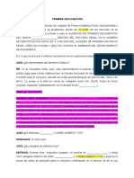 EXTRACTO DE LA PRIMERA DECLARACIOìN