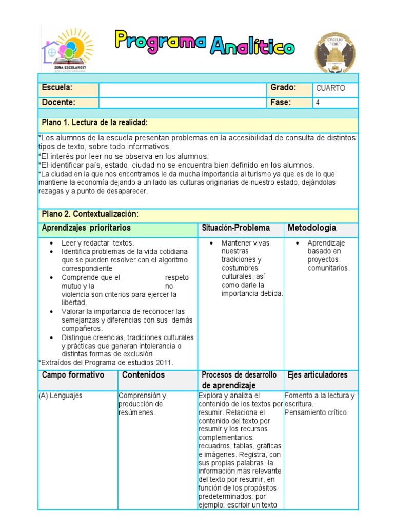 Proyectos Educativos para Cuarto Grado | PDF | Blog | Adverbio