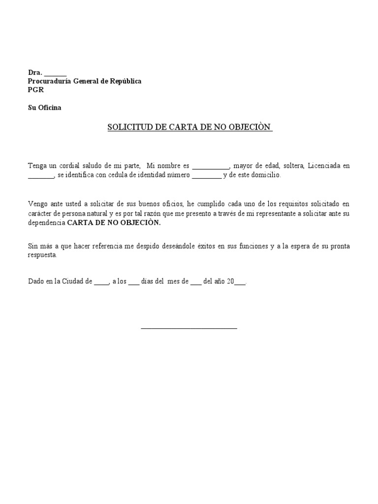 Carta Solicitud de No Objeciòn de La PGR 2 PDF