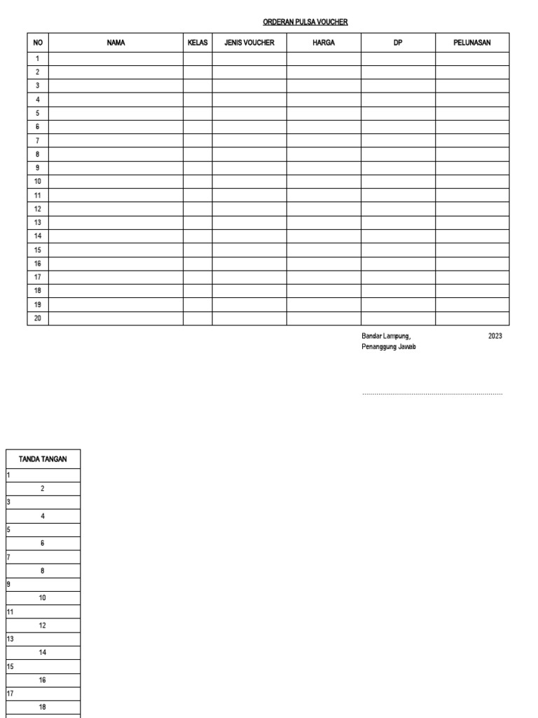 Daftar Hadir Hadroh | PDF