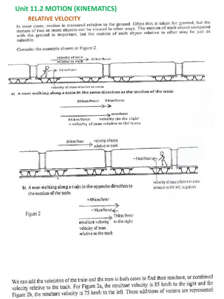 Relative Velocity in Kinematics | PDF