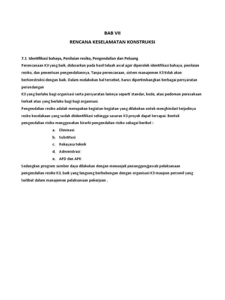 Rencana Keselamatan Konstruksi K3 | PDF