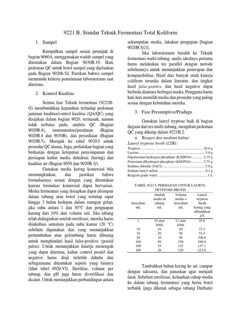 Terjemahan standard methods for examination of water and wastewater 1 pdf