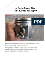 Ring Piston Mesin Diesel Bisa Rusak Hanya Karena Hal Sepele