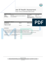 Certificate of Health Assessment: Rapid Antigen