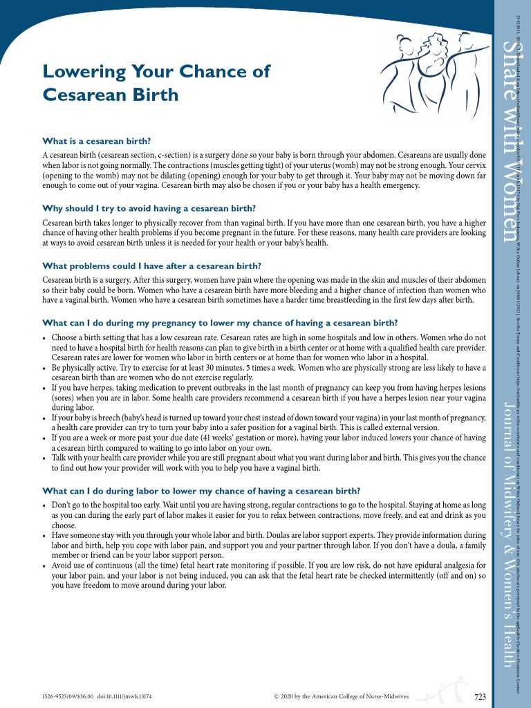 Reduce Cesarean Birth Risks: Tips for Women | PDF | Caesarean Section ...