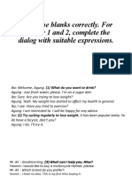 Fill in the blanks with suitable expressions dialog