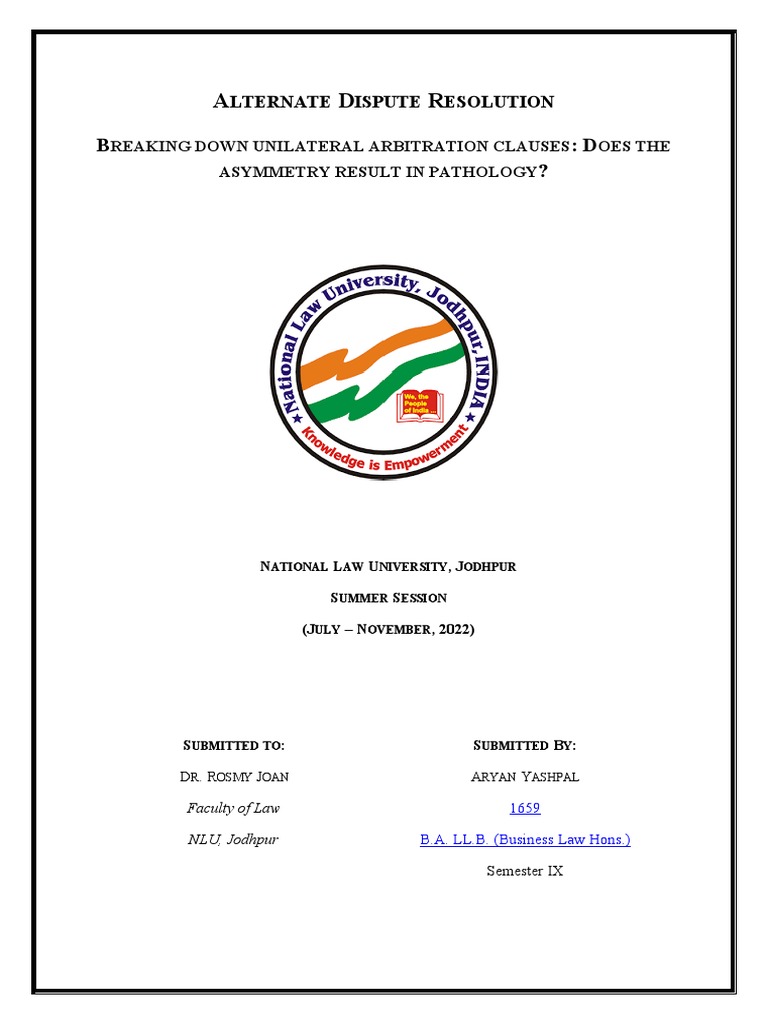 1659 - ADR Project | PDF | Arbitration | Lawsuit