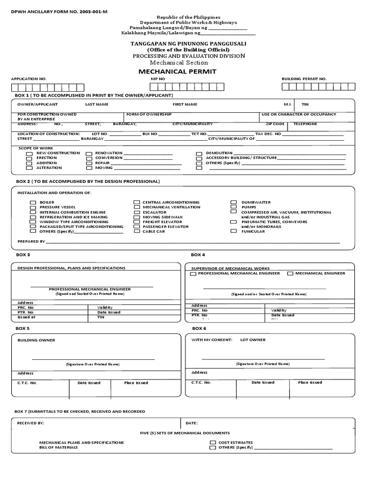 Mechanical Permit PDF