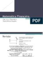 Cap 3 e 4 - Desconto e Equivalência Simples (Mat. Financeira)