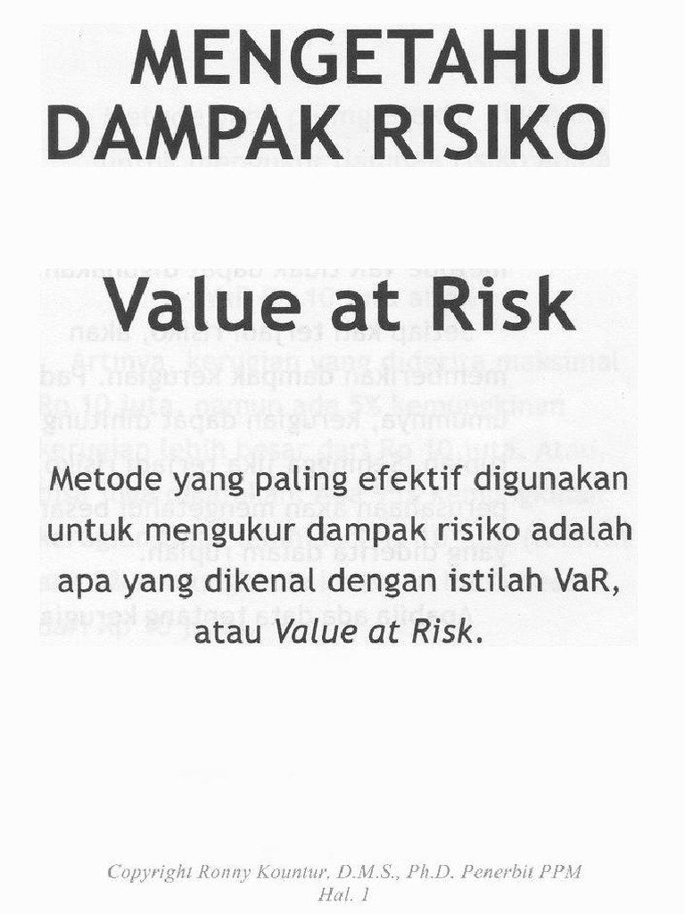 Materi Value at Risk (Manajemen Resiko | PDF