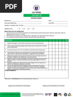 PMES COT Rating Sheet 2025-2026 | PDF | Teachers | Learning