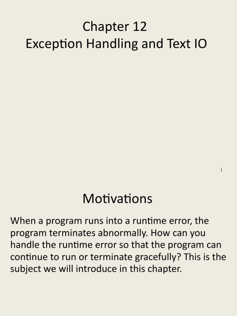 12 Exception Handling and Text IO PDF Programming Constructor (Object Oriented Programming)