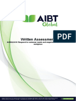 Assessment 1 - Questioning - Written Assess AURACA101