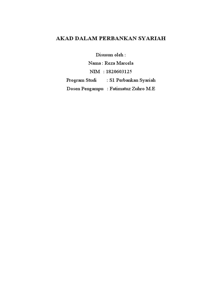 Pengertian Hukum Ekonomi Syariah prinsip akad dalam perbankan syariah