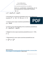Ejercicios de Ecuaciones Paramétricas