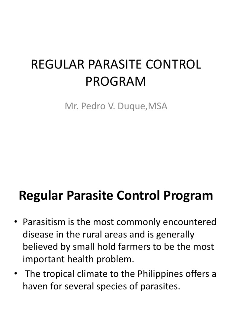 Course Packet 06 REGULAR PARASITE CONTROL PROGRAM | PDF | Parasitism ...