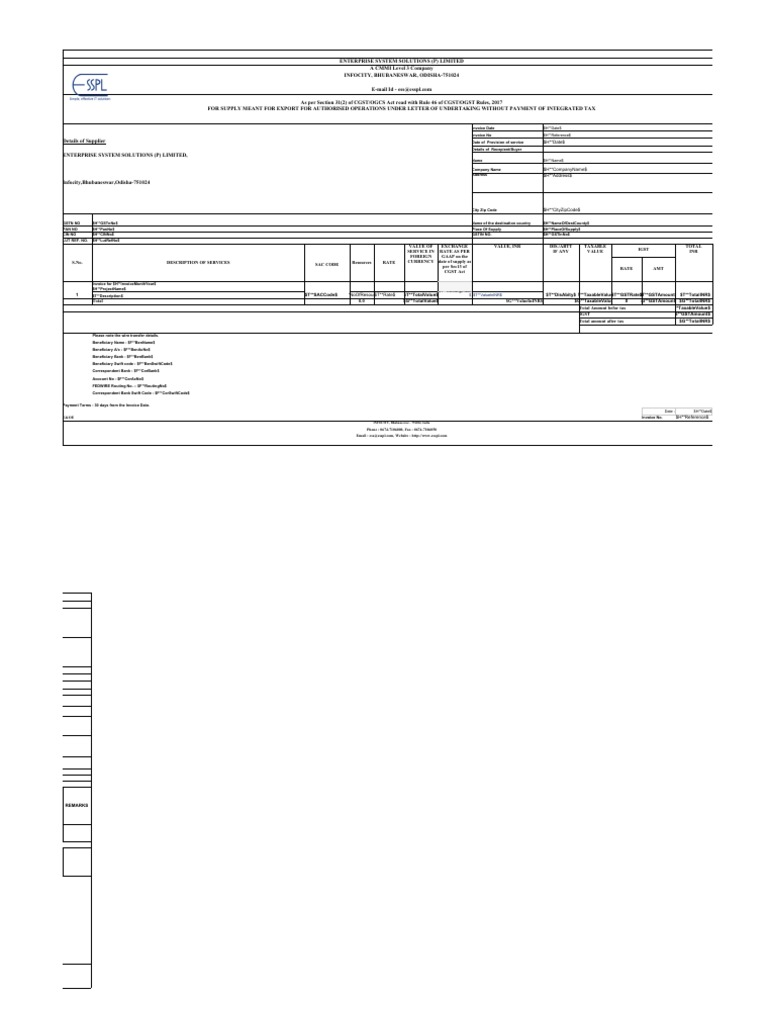GST Invoice Template PDF