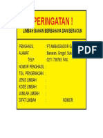 Label Kemasan Limbah B3