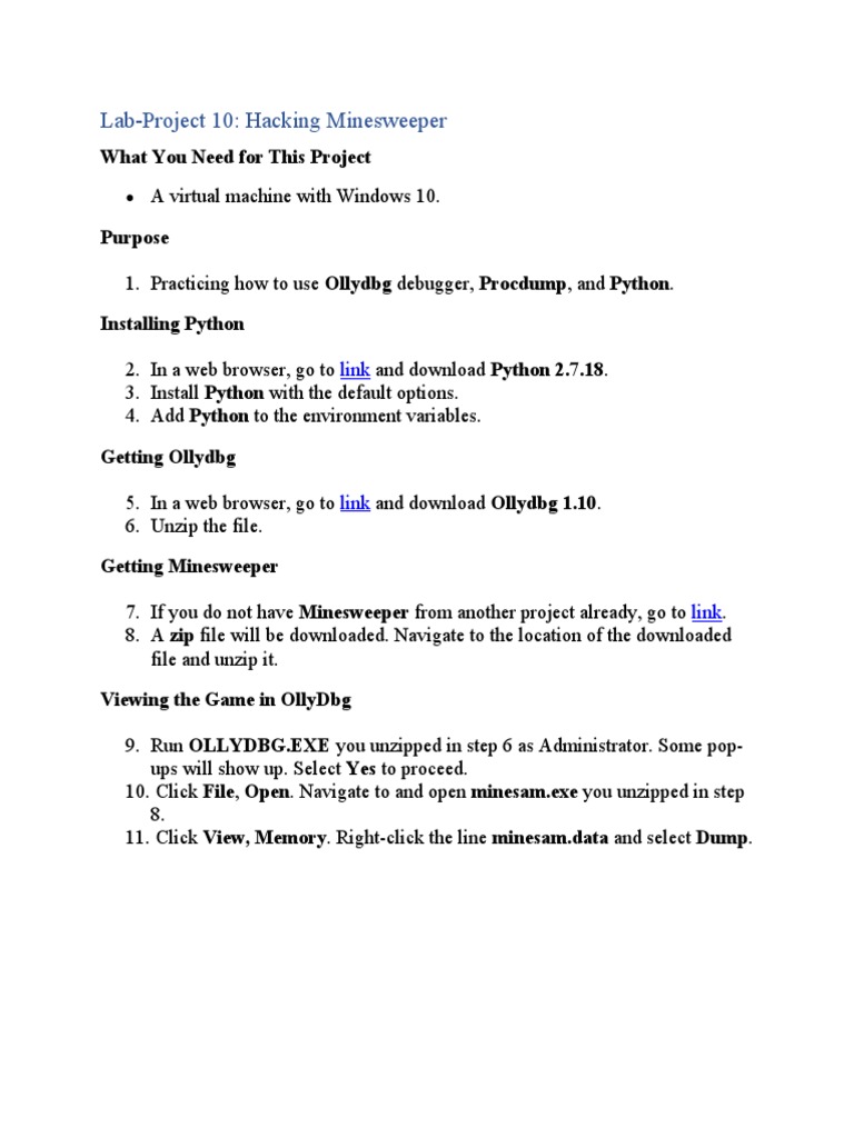 Lab proj 10 minesweeper pdf zip file format command line interface
