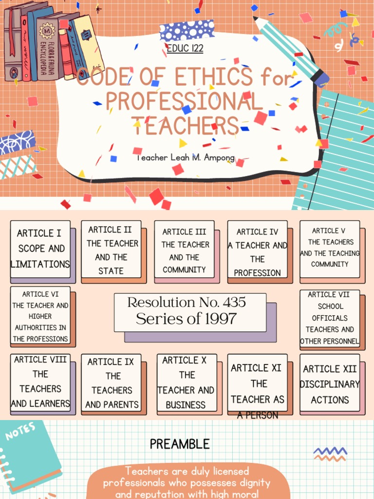 Code of ethic for professional teachers download free pdf teachers