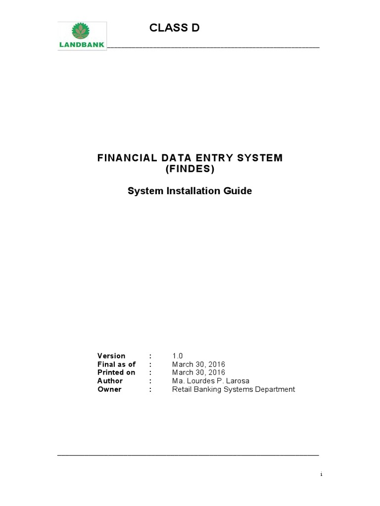 FinDES Installation Guide 1.0 | PDF | Installation (Computer Programs ...