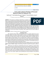 Consumer Preference and Loyalty For Purchase of Processed Banana Products in Makassar City