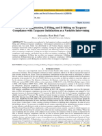 Effect of E-Registration, E-Filing, and E-Billing On Taxpayer Compliance With Taxpayer Satisfaction As A Variable Intervening