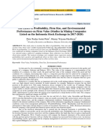 The Effect of Profitability, Firm Size, and Environmental Performance On Firm Value (Studies in Mining Companies Listed On The Indonesia Stock Exchange in 2017-2020)