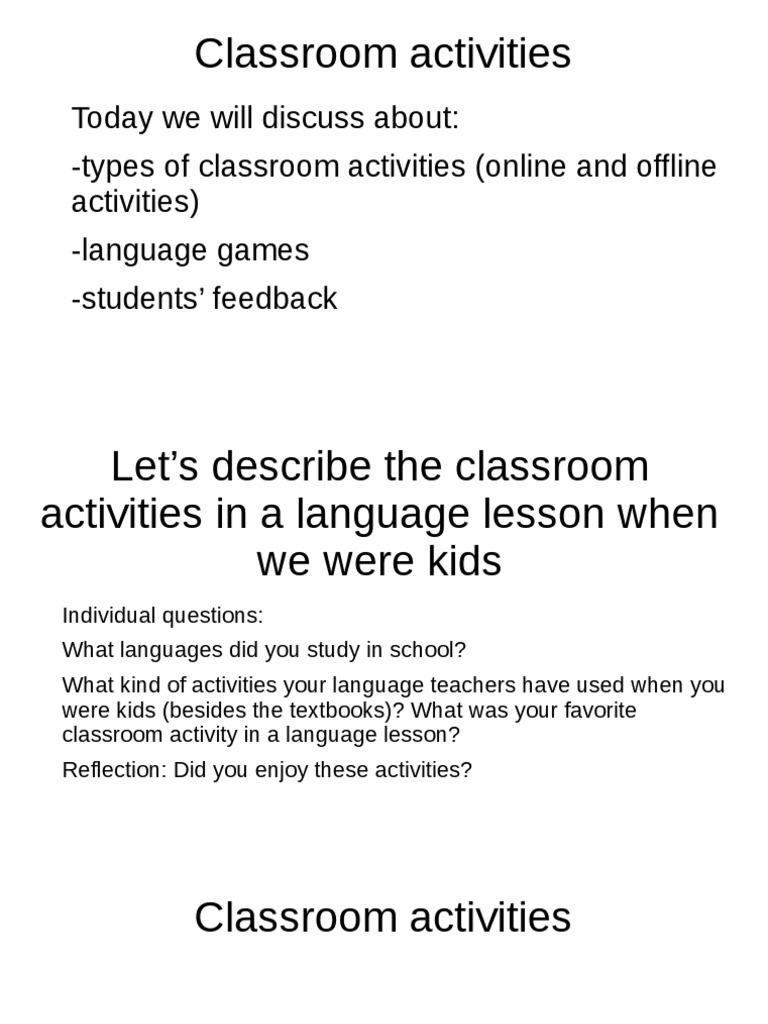 Classroom Activities PDF Teachers Mindset