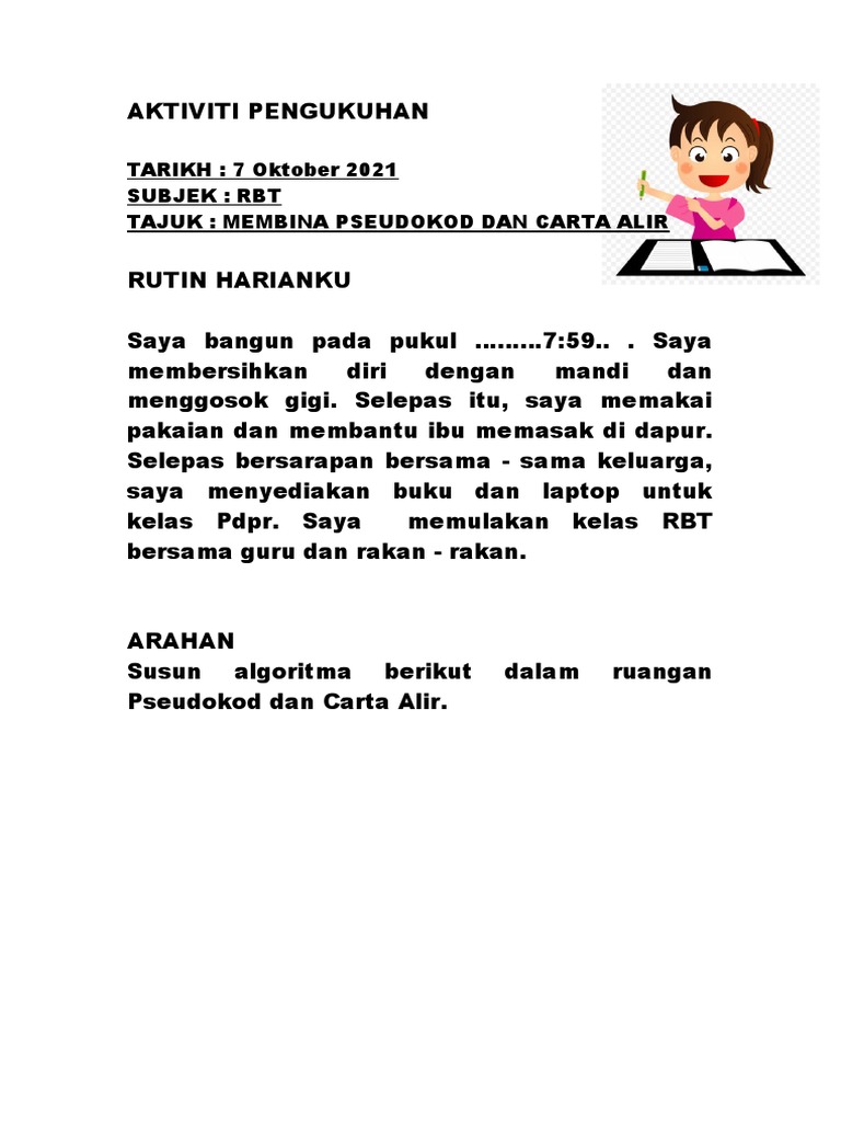 Aktiviti RBT: Pseudokod & Carta Alir | PDF