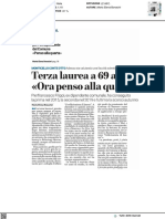 Terza laurea a 69 anni: Ora penso alla quarta - Il Corriere di Vicenza del 7 febbraio 2023