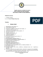 Bibliografia Tematica Și Probele de Concurs Pentru Postul de Medic Specialitatea Stomatologie Generală