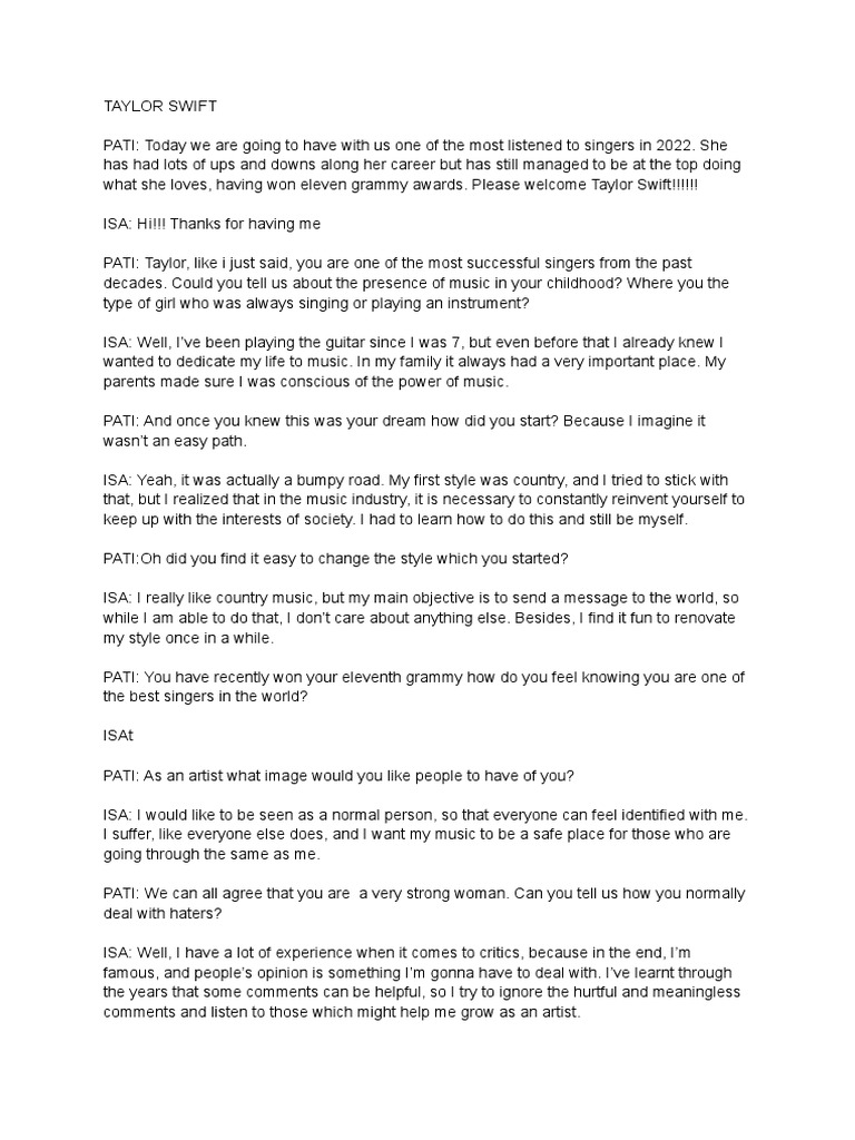 Taylor Swift | PDF | Taylor Swift