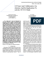 The Influence of Trust and Collaborative On Employee Satisfaction and Its Implication To Productivity of XYZ Bank