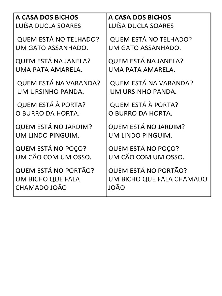 A Casa Dos Bichos | PDF