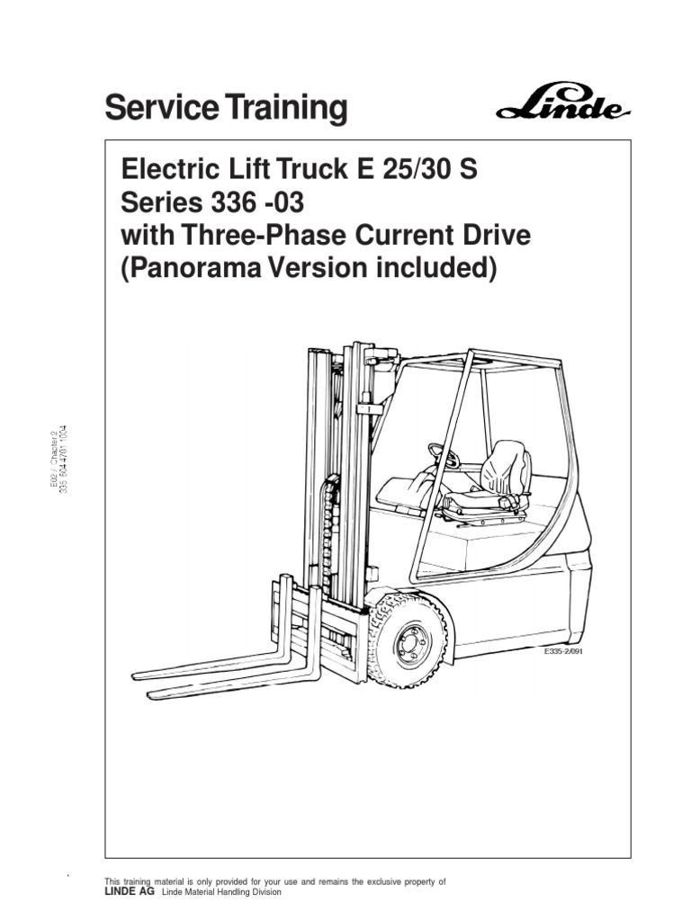 Linde E 25/30 S Forklift Service Training | PDF | Electric Motor | Axle