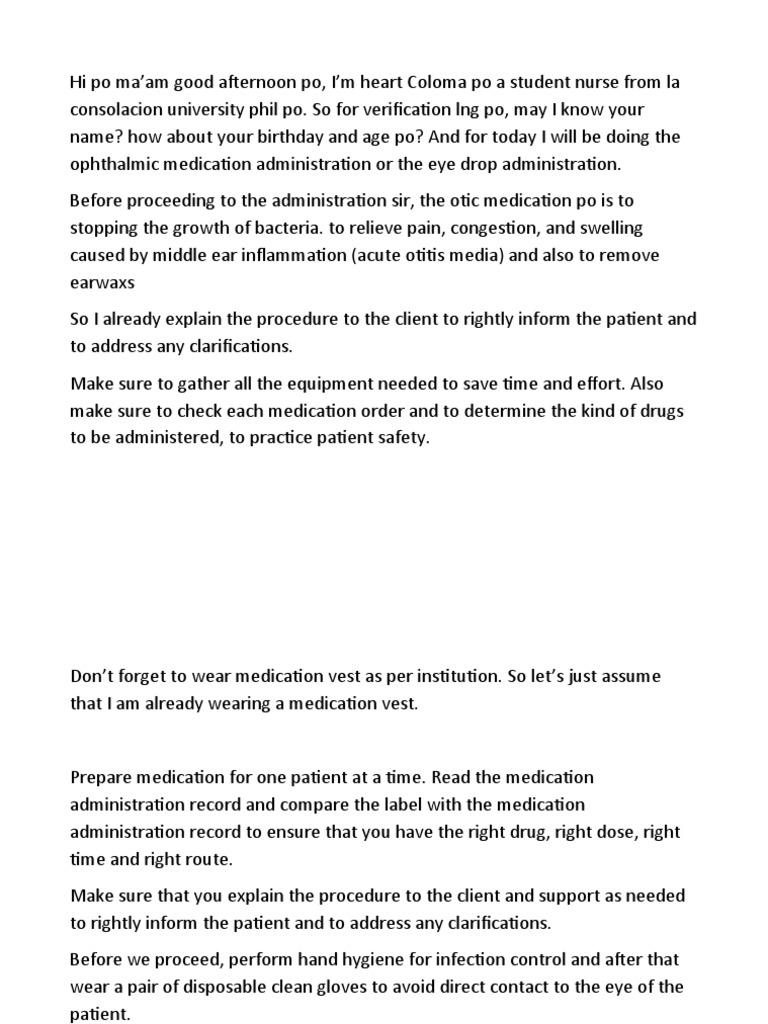 Opthalmic Medication Administration PDF Medicine Medical Specialties