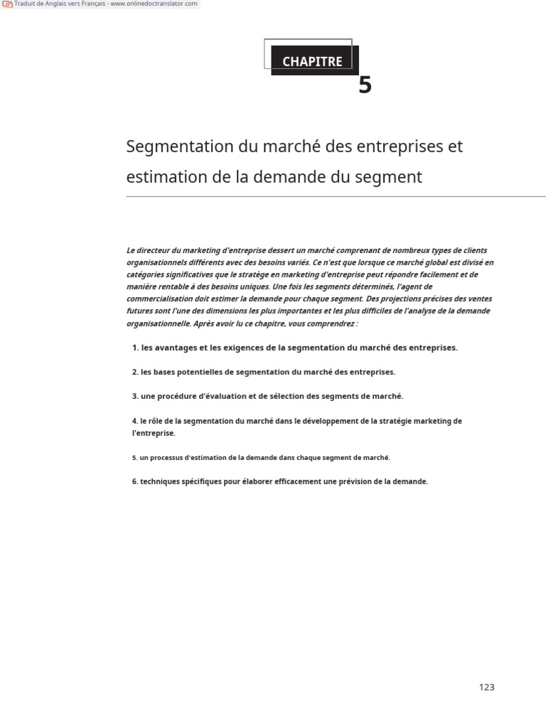 Segmentation et estimation de la demande | PDF | Commercialisation ...