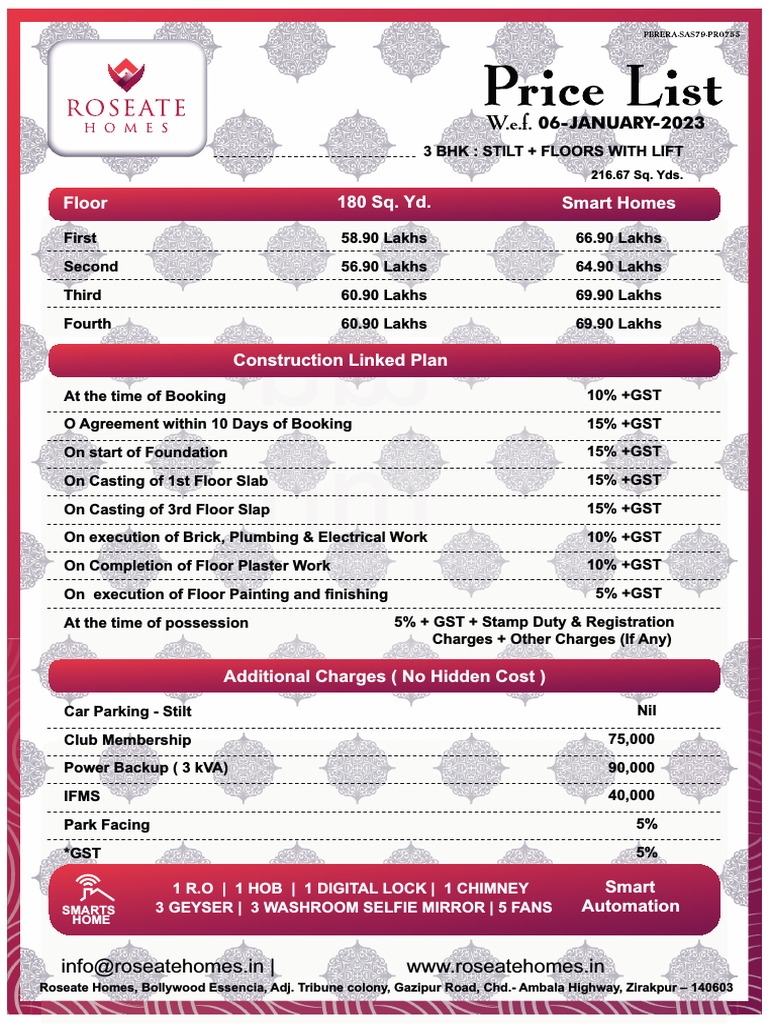 Rose Price List New PDF Building Materials Building Engineering