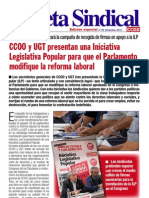 CCOO y UGT Presentan Una Iniciativa Legislativa Popular para Que El Parlamento Modifique La Reforma Laboral