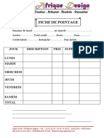 Fiche de Pointage Afrique Design