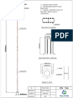 Steel pole support base plate and anchor bolt drawing